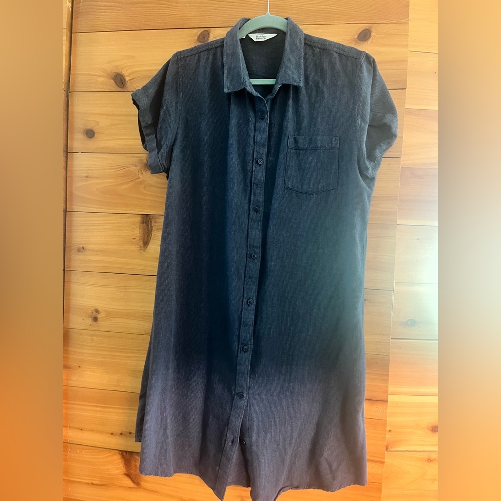 Casual Navy Button-Up Dress